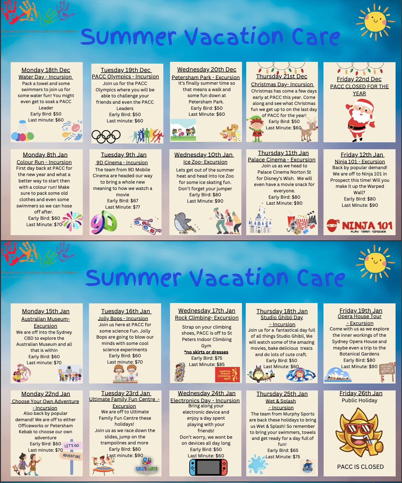 Vacation Care — PACC Petersham